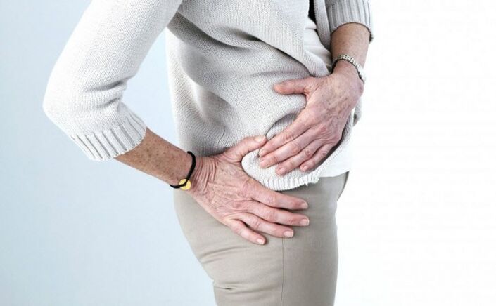 Coxarthrosis of the hip joint in an elderly woman